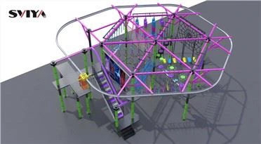 Parcours de corde intérieur pour le parc de trampolines